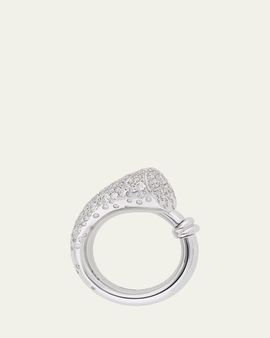 TABAYER 18K White Gold Diamond Chunky Ring