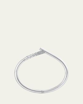 TABAYER 18K White Gold Diamond Pave Loop Bracelet