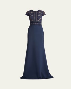 sequin lace-back bodycon dress in rose Lady Black Tie - Ares Gown - Satin Micro-crystal Fitted Beaded Gown main image 1