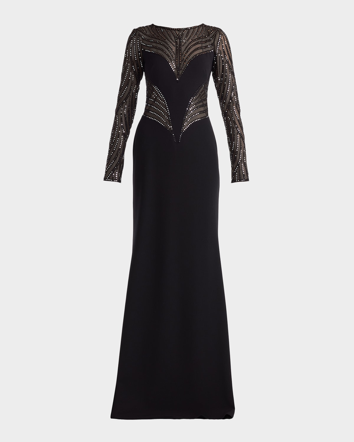 Tadashi Shoji Sequin Illusion Column Gown