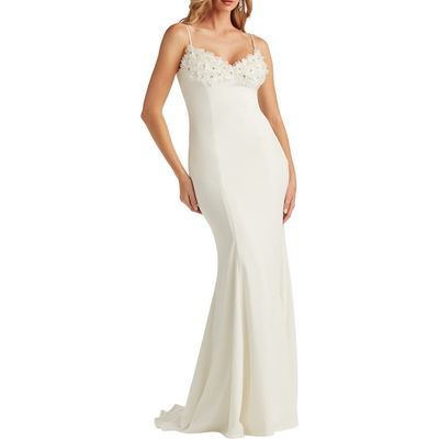 Tadashi Shoji Tadashi Shoji 3D Flower Mermaid Gown