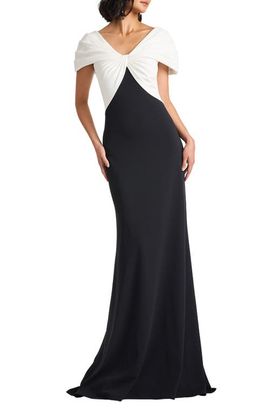 Tadashi Shoji Tadashi Shoji Colorblock Twist Front Gown