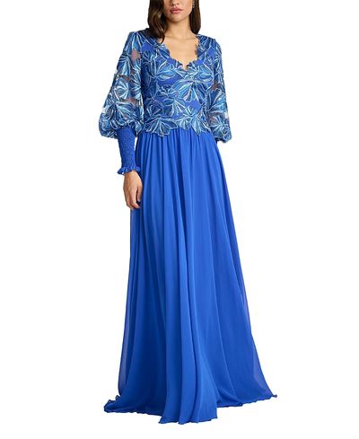 Tadashi Shoji Tadashi Shoji Dansby Embroidered Bishop Sleeve Gown