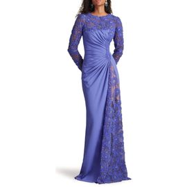 Tadashi Shoji Tadashi Shoji Embellished Long Sleeve Evening Gown