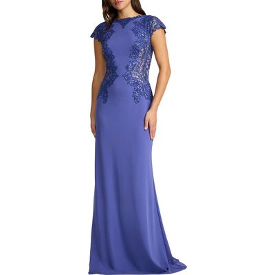 Tadashi Shoji Tadashi Shoji Embroidered Detail Cotton Blend Body-Con Gown