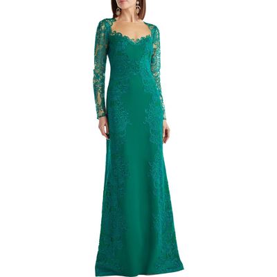 fitted lace wedding dress Tadashi Shoji BWH22868L main image 0