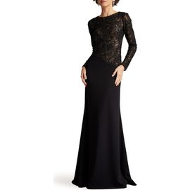Tadashi Shoji Tadashi Shoji Embroidered Lace Long Sleeve Gown