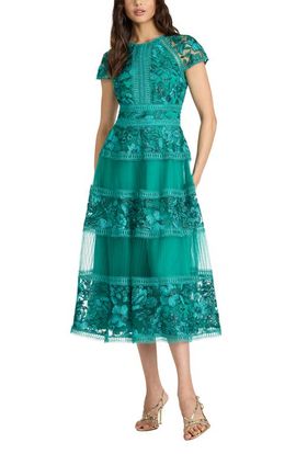Tadashi Shoji - Corded Lace Cap-Sleeve Cocktail Dress
