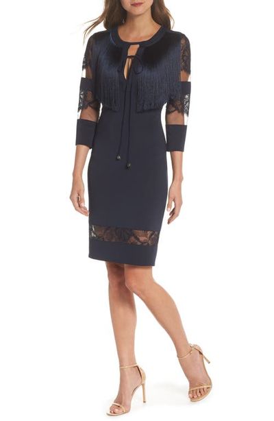 Tadashi Shoji Tadashi Shoji Fringe Sheath Dress