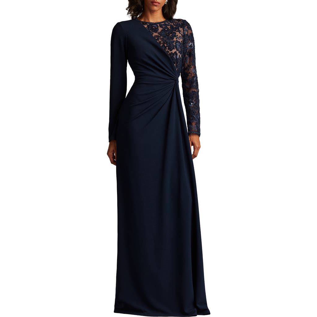 Tadashi Shoji Tadashi Shoji Lace & Sequin Long Sleeve Gown