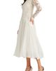Tadashi Shoji Tadashi Shoji Long-Sleeve Ribbon Chiffon Midi Dress - 3
