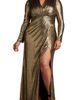 Tadashi Shoji Tadashi Shoji Metallic Long Sleeve Gown - 1