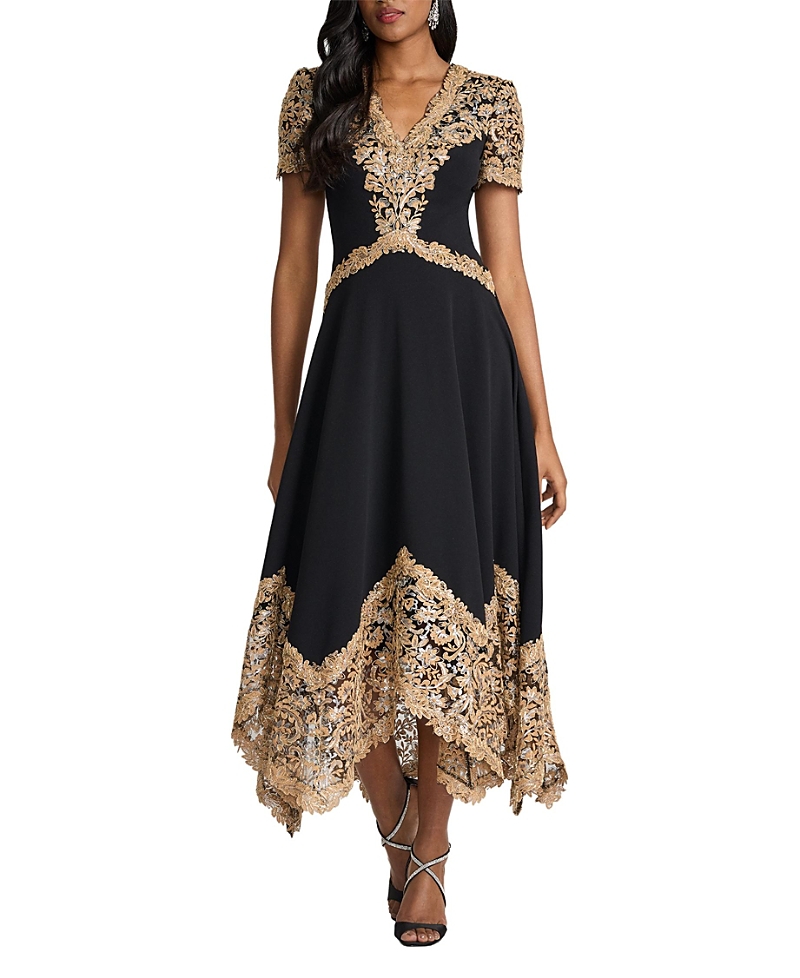 tadashi shoji floral chiffon midi dress Tadashi Shoji Women's Lua Floral Print Tassel Fringe Slip Dress