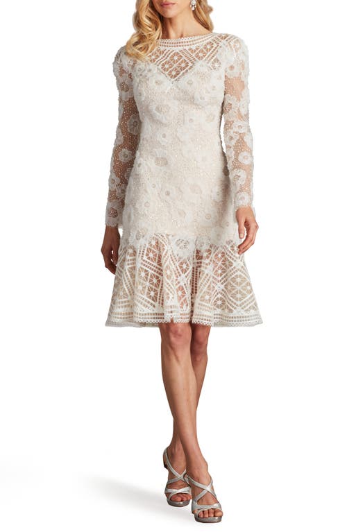 Tadashi Shoji Tadashi Shoji Rhinestone Embroidered Long Sleeve Cocktail Dress