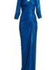 Tadashi Shoji Tadashi Shoji Ruched Metallic Three-Quarter Sleeve Gown - 3