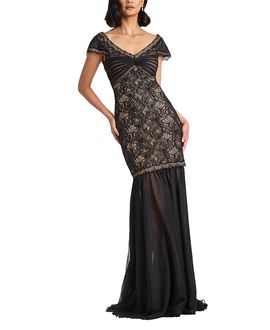 Tadashi Shoji - Milena Allover Pearl Halter Mini Dress