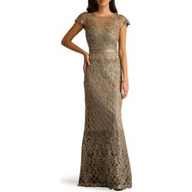 Tadashi Shoji Tadashi Shoji Sequin Illusion Lace Gown