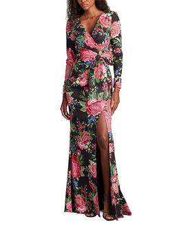 Tadashi Shoji Tadashi Shoji Talvo Floral Print Wrap Gown