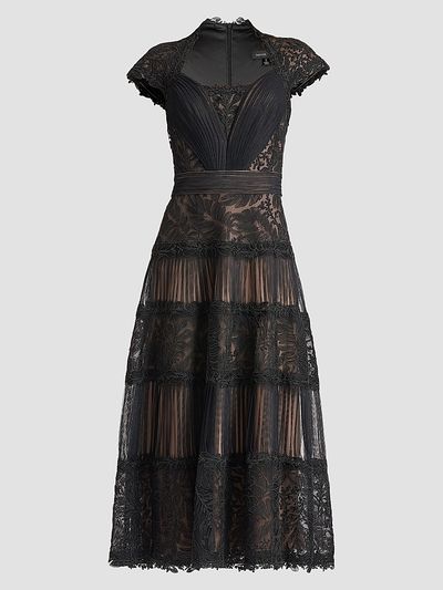Tadashi Shoji Women's Boette Embroidered Cap-Sleeve Cocktail Dress