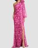 Tadashi Shoji Women's Bosson One-Shoulder Floral Chiffon Gown - 4
