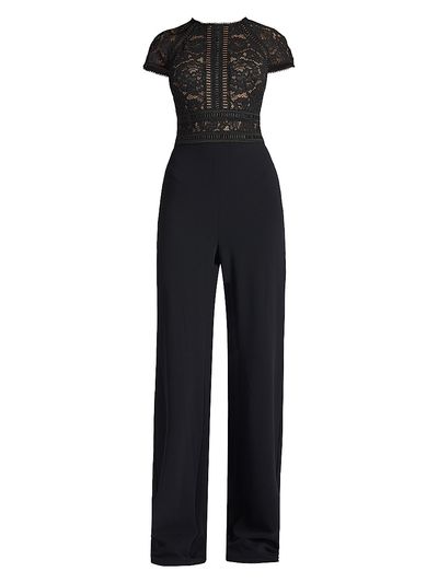 Tadashi Shoji Women's Corded Lace Short-Sleeve Jumpsuit