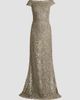 Tadashi Shoji Women's Metallic Lace Column Gown - 6