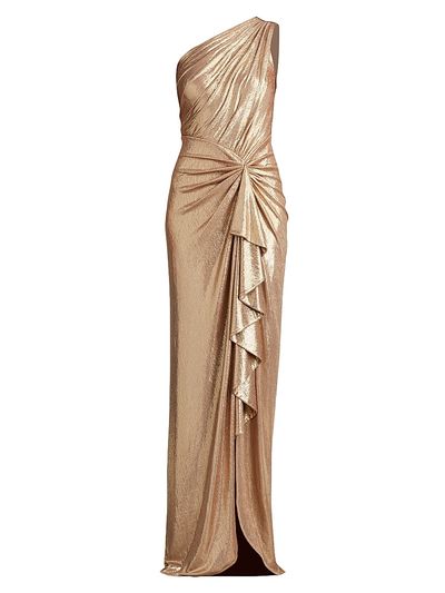 Tadashi Shoji - Women's One-Shoulder Metallic Jersey Gown Tadashi Shoji - Women's One-Shoulder Metallic Jersey Gown