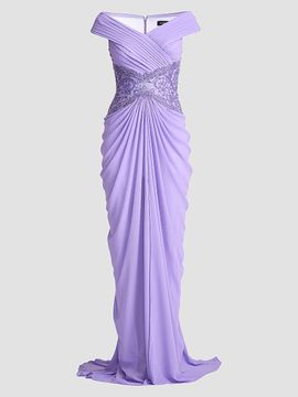 Tadashi Shoji Women's Pleated Chiffon & Metallic Lace Gown