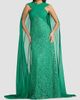 Tadashi Shoji Women's Sequin-Embroidered Lace Cape Gown - 2