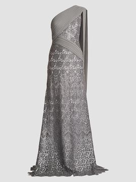 Tadashi Shoji Women's Sequined Lace One-Shoulder Gown