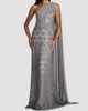 Tadashi Shoji Women's Sequined Lace One-Shoulder Gown - 2