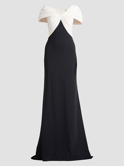 Tadashi Shoji Women's Twist-Front Short-Sleeve Gown