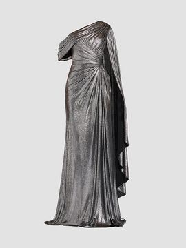 Tadashi Shoji Women's Zeka Metallic Cape Sleeve Gown