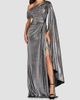 Tadashi Shoji Women's Zeka Metallic Cape Sleeve Gown - 2
