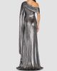 Tadashi Shoji Women's Zeka Metallic Cape Sleeve Gown - 3