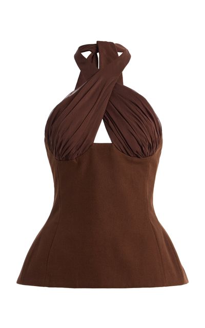 Tae Park Tae Park Exclusive Sculpted Silk Halter Top