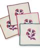 tag tag Autumn Bloom Fall Cotton Bar Coaster Set 4 Multi 5x5 - 1