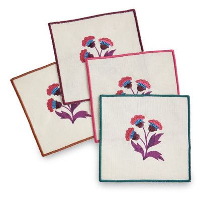 tag tag Autumn Bloom Fall Cotton Bar Coaster Set 4 Multi 5x5
