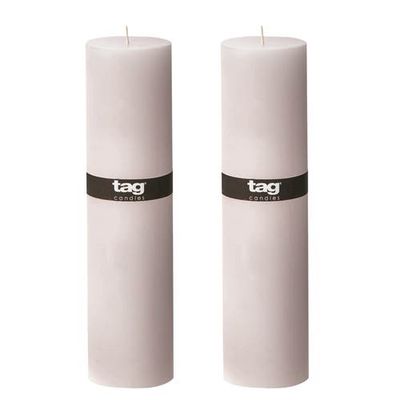 tag tag Chapel White Pillar Candle Unscented Long Burning Set of 2 