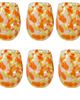 tag tag Confetti Glass Stemless Drinkware Set of 6 Orange Yellow  - 1