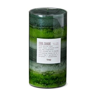 tag tag Cool Shade Scented Paraffin Wax Pillar Candle Large Green 