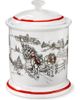tag tag Farmhouse Christmas Cookie Jar with Lid Earthenware - 1