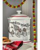 tag tag Farmhouse Christmas Cookie Jar with Lid Earthenware - 2