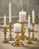 tag tag Gold Cast Aluminum Stella Small Pillar Candle Holder - 2