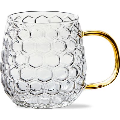tag tag Honeycomb Glass Mug Yellow Glass Everyday 
