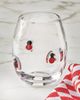 tag tag Ladybug Stemless Wine Glass 16 oz Red Multi Glass 3.5x3.5x4.5 - 2