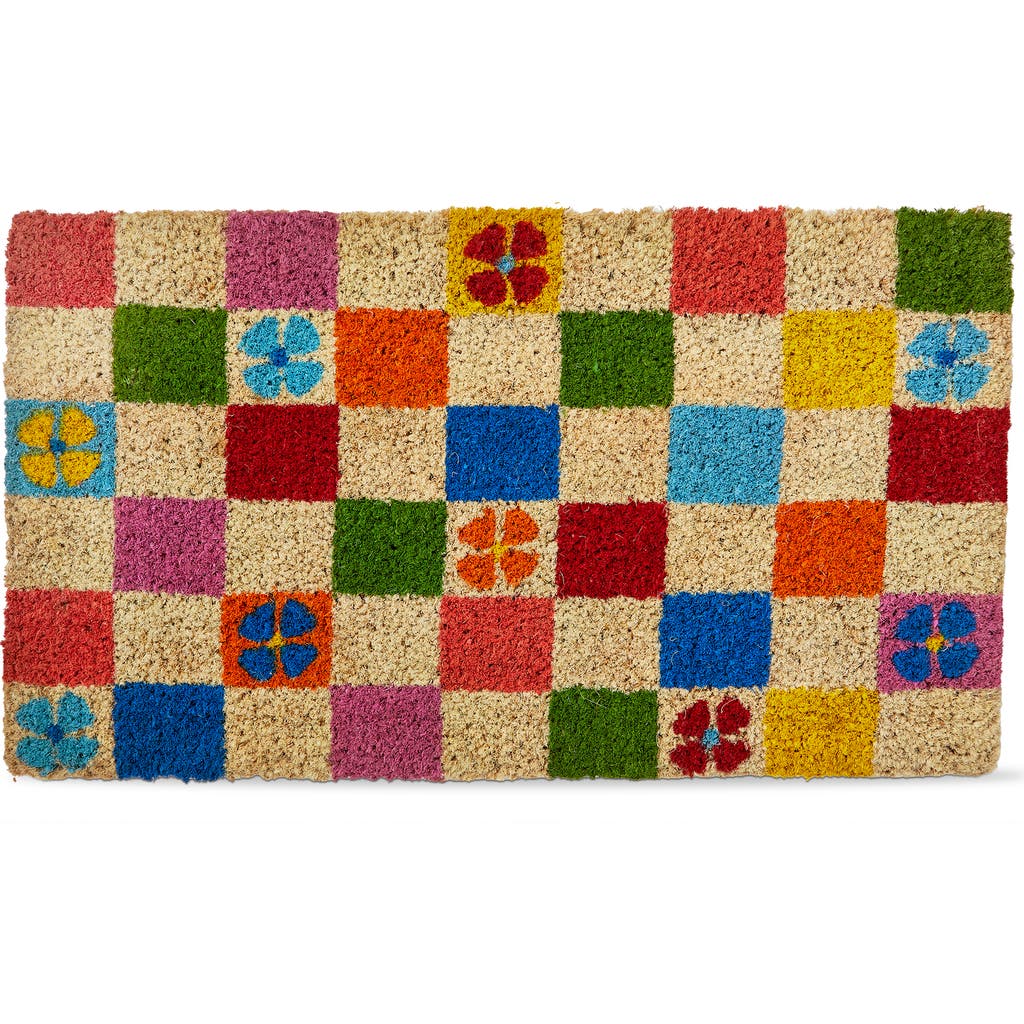 tag tag Mod Flower Checker Coir Mat Multi Coir Everyday
