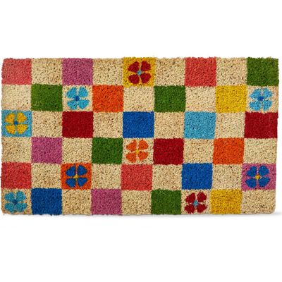 tag tag Mod Flower Checker Coir Mat Multi Coir Everyday