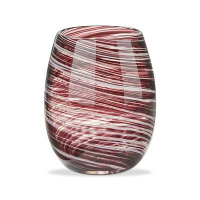 tag tag Plum Purple Swirl Stemless Wine Glass Dishwasher Safe 