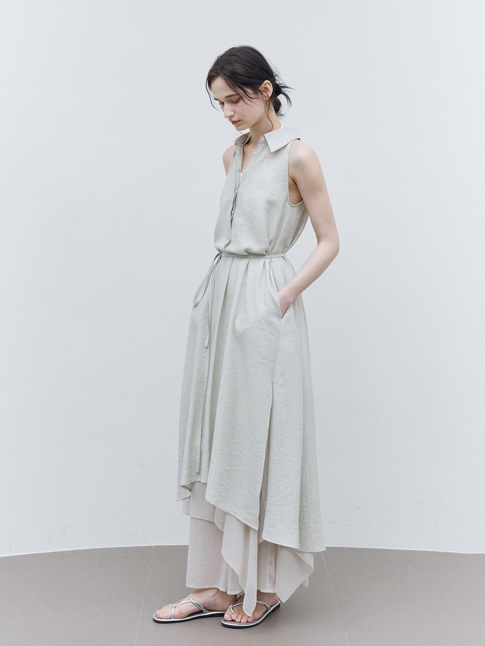 tageechita TG Summer Sleeveless Shirt Dress